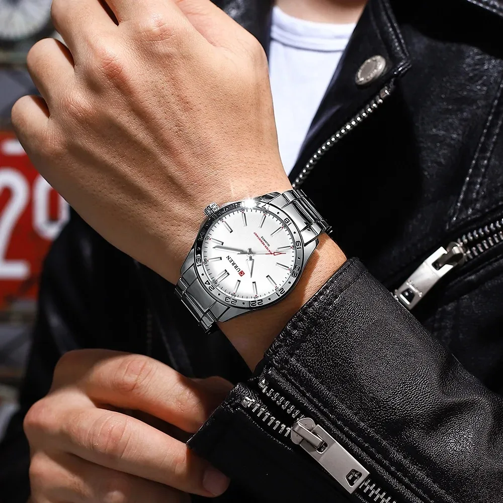 Reloj CURREN 8452 de cuarzo ultrafino para hombre, reloj de pulsera Simple Hodinky de acero inoxidable a la moda para hombre, reloj Masculino 2025