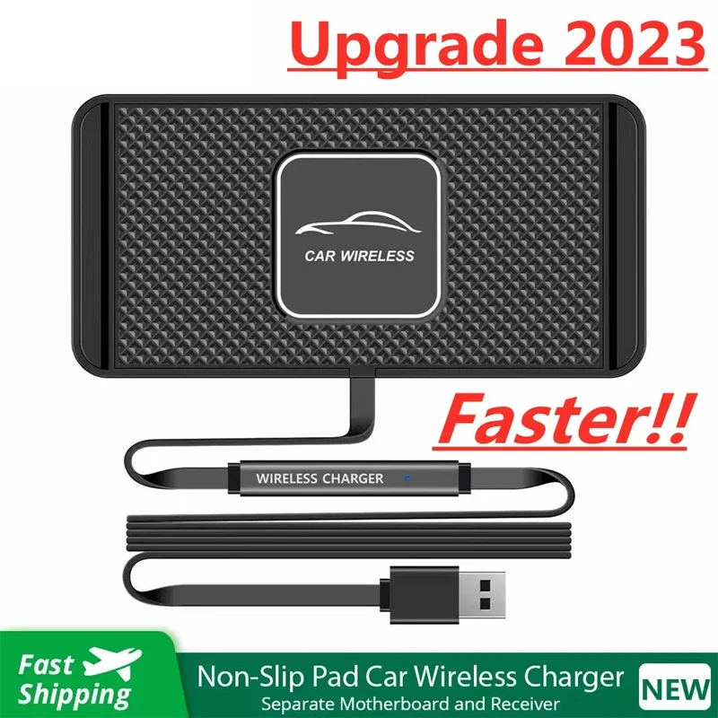 Cargador Inalámbrico para Auto, Base de Silicona para iPhone 17 16 14 13 12 Xiaomi Samsung Huawei, Carga Rápida Inalámbrica para Teléfono Móvil