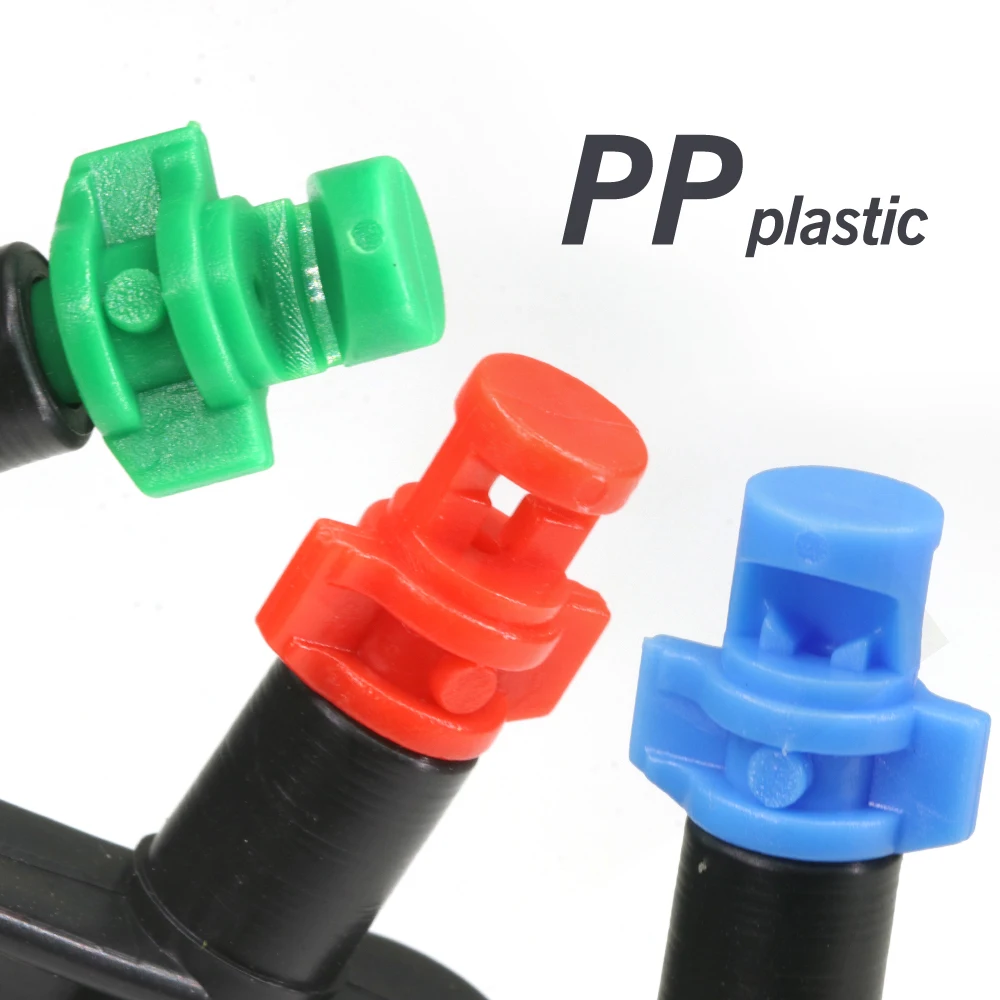Boquilla de nebulización de 90/180/360 grados, aspersor de estaca de 13cm para manguera de 1/4 ", aspersor de riego de jardín, rociador agrícola de riego por goteo