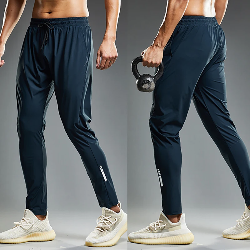 Pantalones deportivos finos de verano para hombre, pantalones de entrenamiento para gimnasio, pantalones de chándal para correr en bicicleta