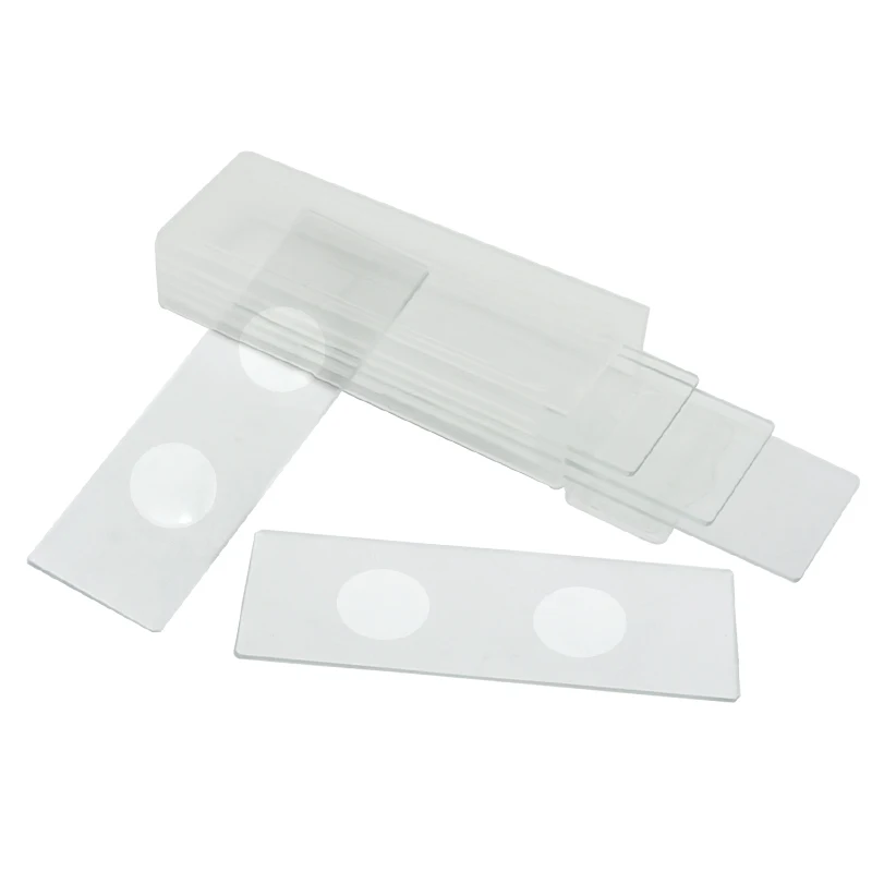 Toboganes de vidrio en blanco cóncavos dobles reutilizables, consumibles de laboratorio para microscopio biológico, espécimen líquido, 5 piezas