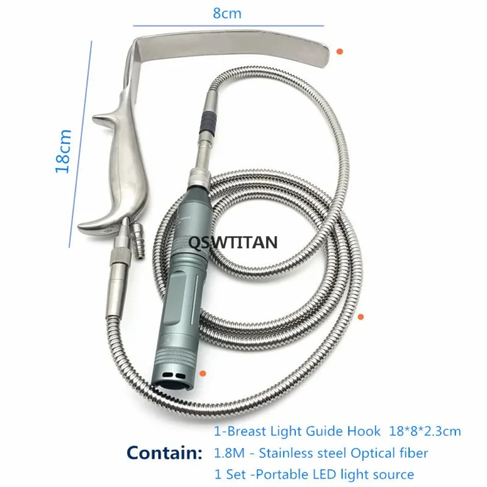 Gancho para eliminar arrugas, Retractor de senos con guía de luz, gancho para tirar, gancho Nasal y instrumento de cirugía plástica de fibra