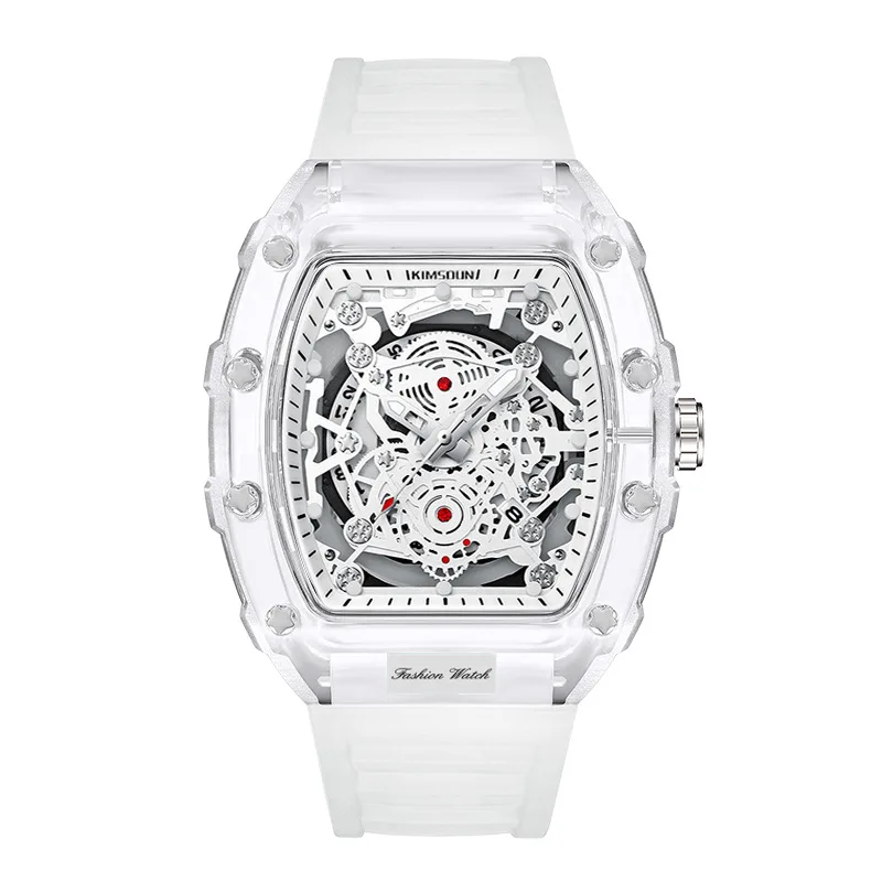 Reloj de Hombre UTHAI BK134, Moderno, con Forma de Barril, Transparente, Resistente al Agua, de Cuarzo, Deportivo, para Regalo