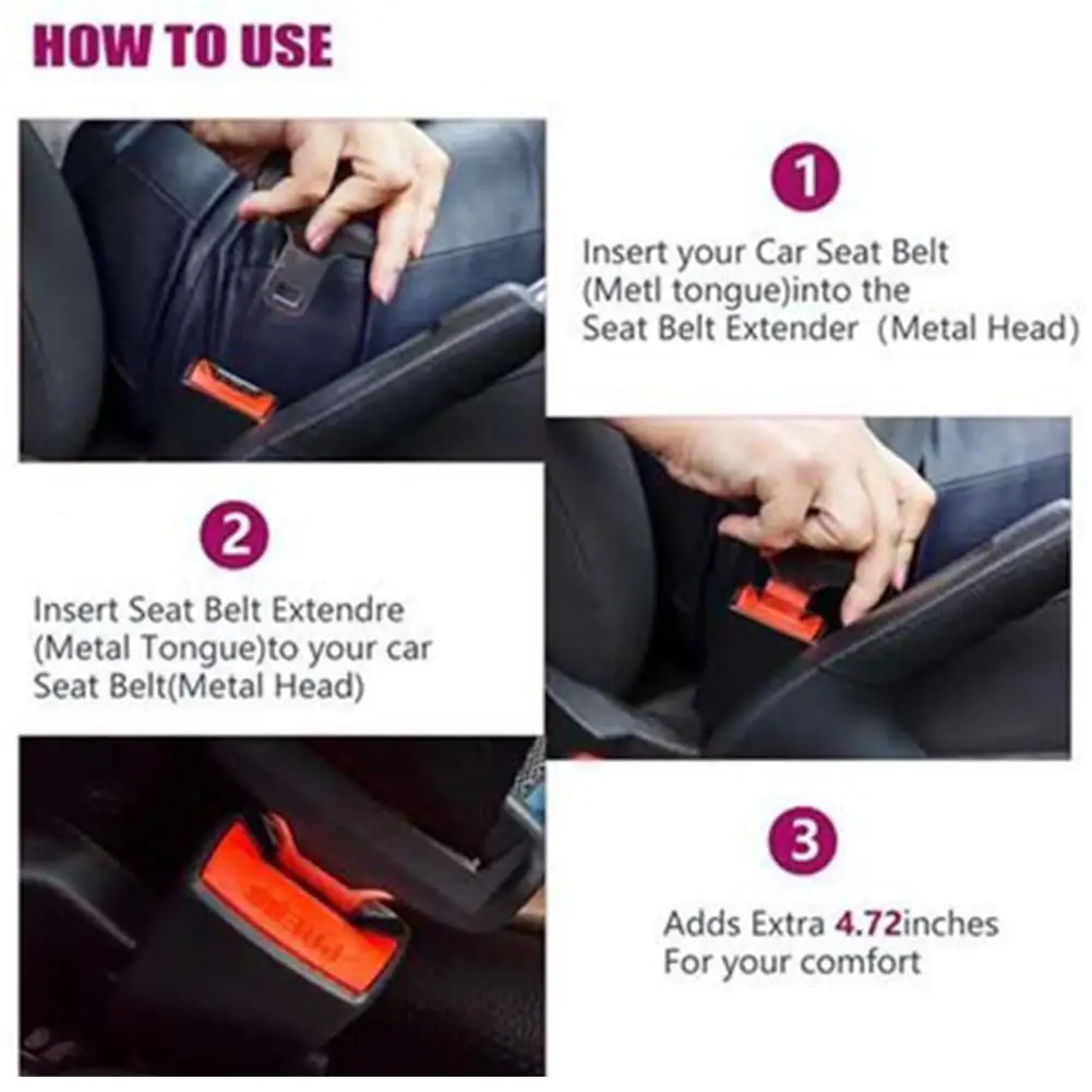 Extensor de Cinturón de Seguridad para Auto, Clip para Sujetar el Hebilla del Cinturón, Universal, Accesorio de Extensión