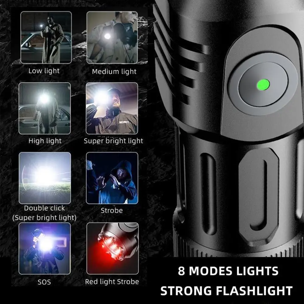 Mini linterna Led de Palma pequeña, linterna roja portátil recargable por Usb, bolsillo para el hogar y exteriores, senderismo, Camping, imán, trabajo, reparación de automóviles, 5x