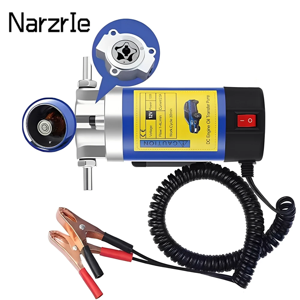 Bomba de transferencia de aceite portátil, 1-4L/min, 12V, Extractor de fluido de succión, cambio eléctrico, bomba de combustible, herramienta de sifón para coches, motocicletas y barcos