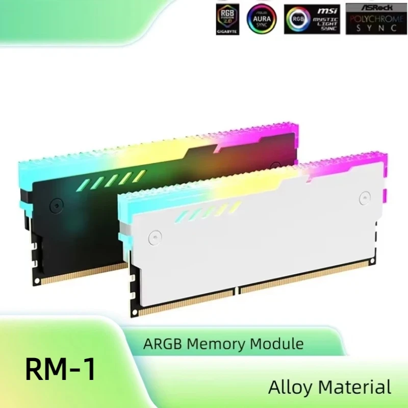 Disipador de calor de memoria de PC RM-1 Chaleco de enfriamiento de RAM 5V-3PIN ARGB RAM Disipador de calor Aura Sync para memoria de computadora de escritorio DDR3 DDR4 DDR5 DDR2