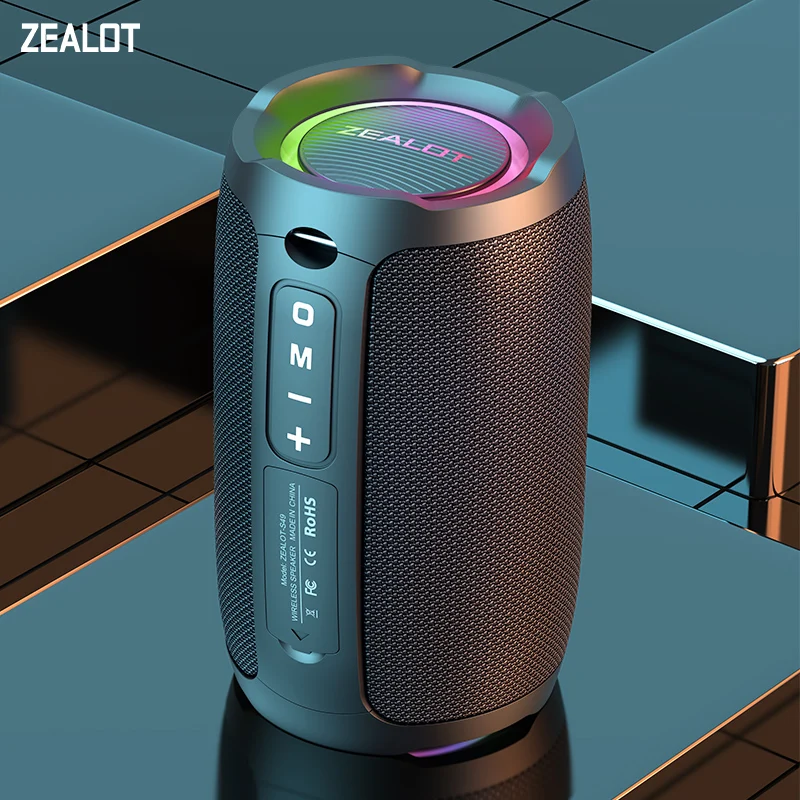 ZEALOT-S49 Altavoz Bluetooth portátil 360 Sonido estéreo 20W IPX6 Altavoz inalámbrico Bluetooth 5,2 impermeable para exteriores
