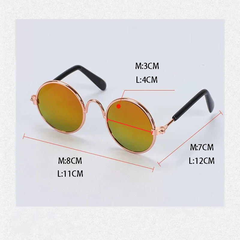 Preciosas gafas de sol redondas Vintage para gatos, gafas reflectantes para perros pequeños, fotos de mascotas, productos para mascotas, accesorios