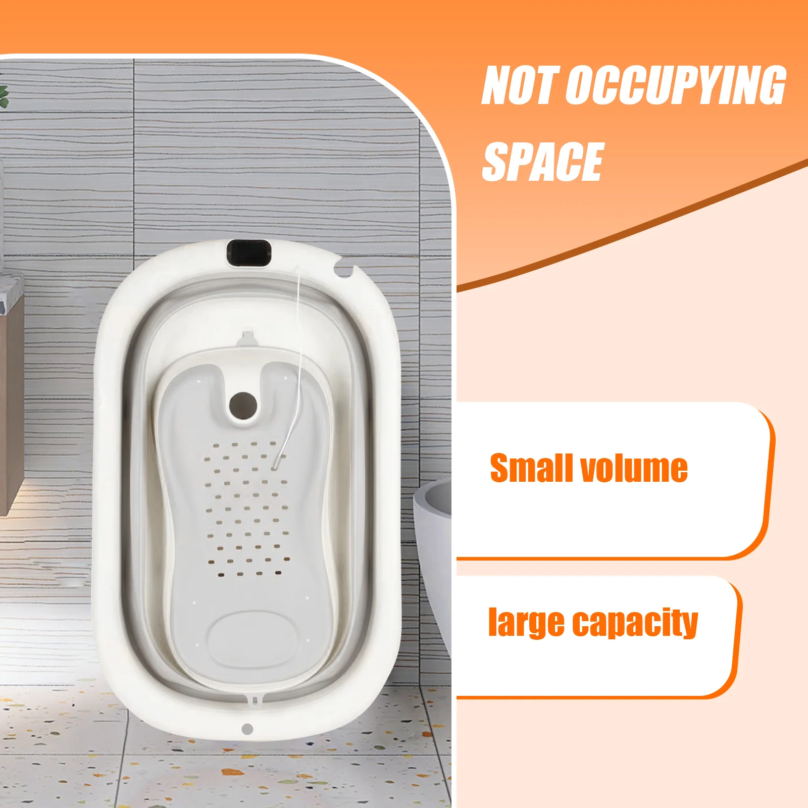 Baño de baño plegable para bebé recién nacido, termómetro independiente y incorporado, cómodo para bebé de 0 a 3 años, gris/rosa/caqui/verde