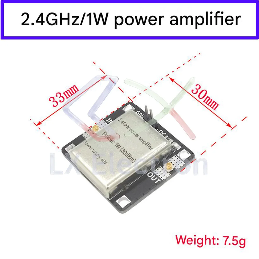 Módulo amplificador de potencia de 2,4 GHz y 1 W, módulo amplificador de RF PA, 1 unidad/lote