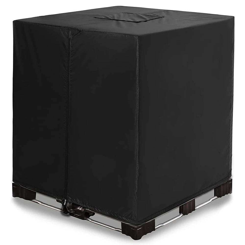 Funda para Contenedor IBC con Cierre 210D, Negra, Verde, Material de Tela Oxford para Tanques de Agua de 275 Galones, Impermeable, Resistente al Sol y a la Lluvia