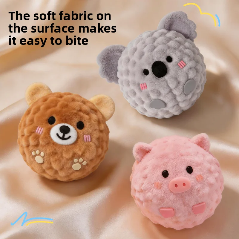 Mini Pelota de Peluche con Sonido para Perros, Diseño de Animalito, Resistente a Mordidas, Interactiva, Juguete de Buscar y Entregar, Alivia la Ansiedad en Cachorros