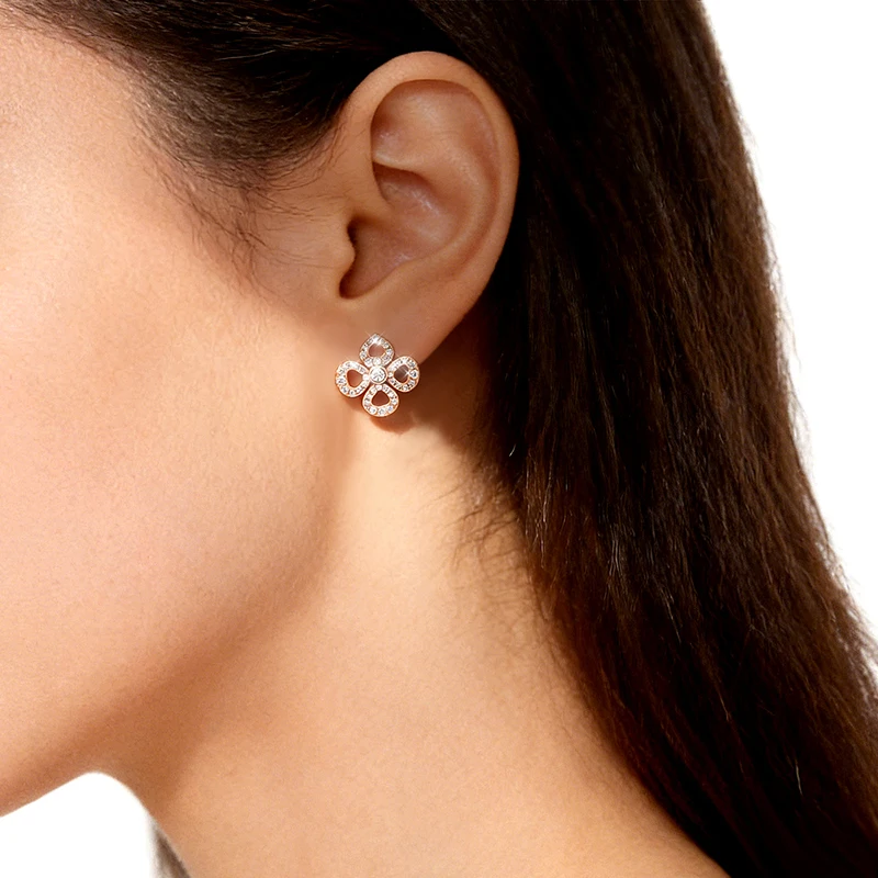 Pendientes de tuerca Smyoue Flower All Moissanite para mujer, con diamantes completos, corte redondo, joyería brillante para niñas, plata pura 925 chapada en oro de 18k