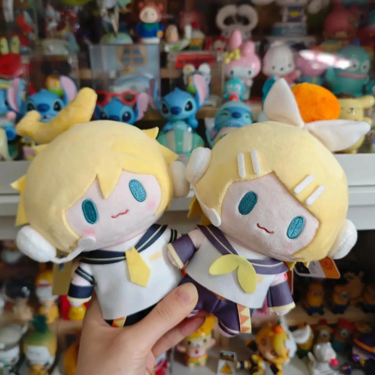 Hatsune Miku muñeco de juguete de peluche Kagamine Len Rin mochila llavero lindo muñecos de peluche colección modelo ornamento juguete niñas regalo