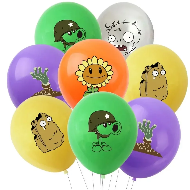 10 Uds. De globos de látex de plantas VS Zombies, globos temáticos de juego de feliz cumpleaños, suministros para fiestas, juguete de decoración