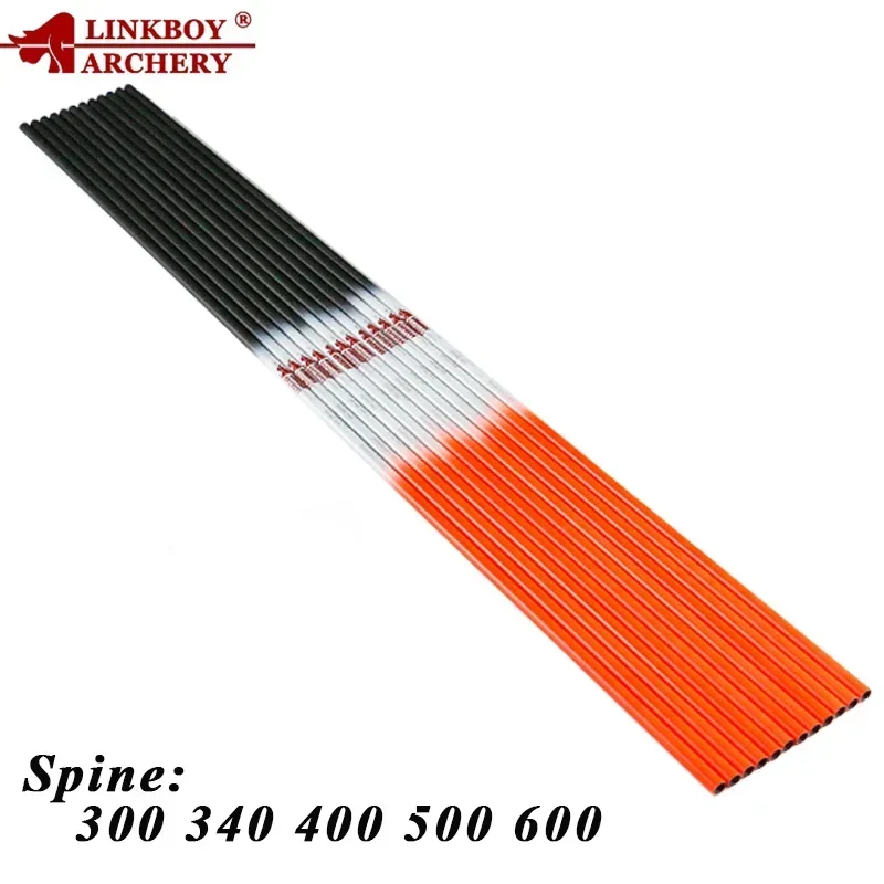 6 uds Linkboy tiro con arco flechas de carbono eje naranja ID6.2mm Sp340-800 para accesorios de flechas de tiro con arco tradicional