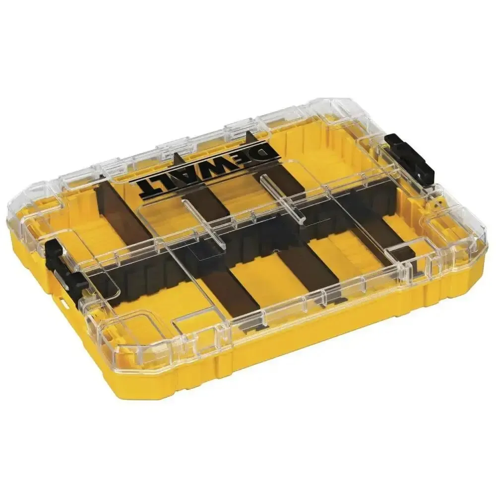 Caja de Almacenamiento Transparente DeWalt, Caja Organizadora con Compartimentos, Material PP Reforzado, para Tornillos y Accesorios, Apilable