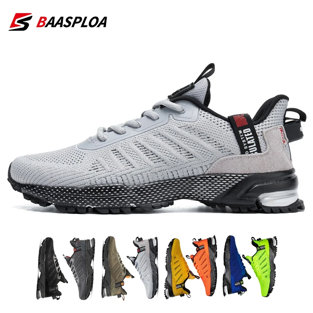 Baasploa-Zapatillas de correr profesionales para hombre, deportivas masculinas de malla, ligeras, con cordones, para deportes al