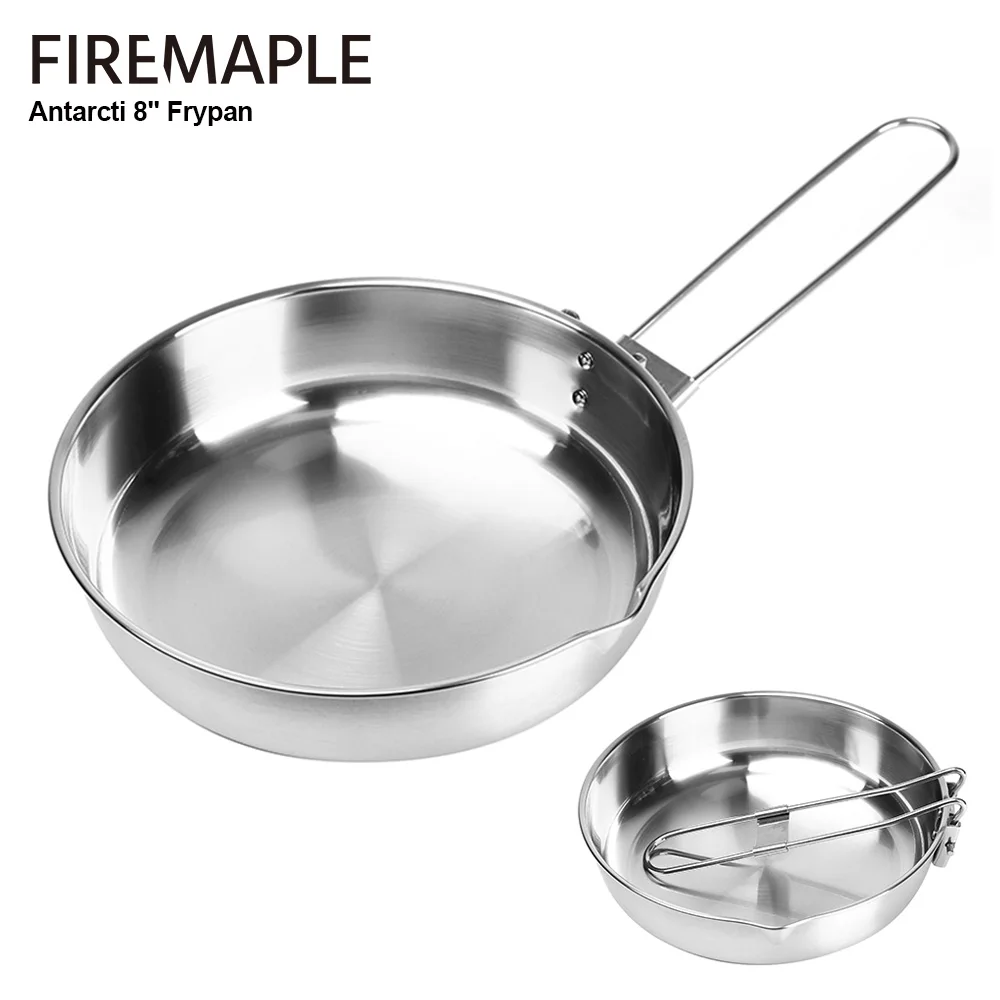Fire Maple-sartén plegable de acero inoxidable 304, con Base de construcción de tres capas, arctiti, 8 pulgadas, para acampar al aire libre