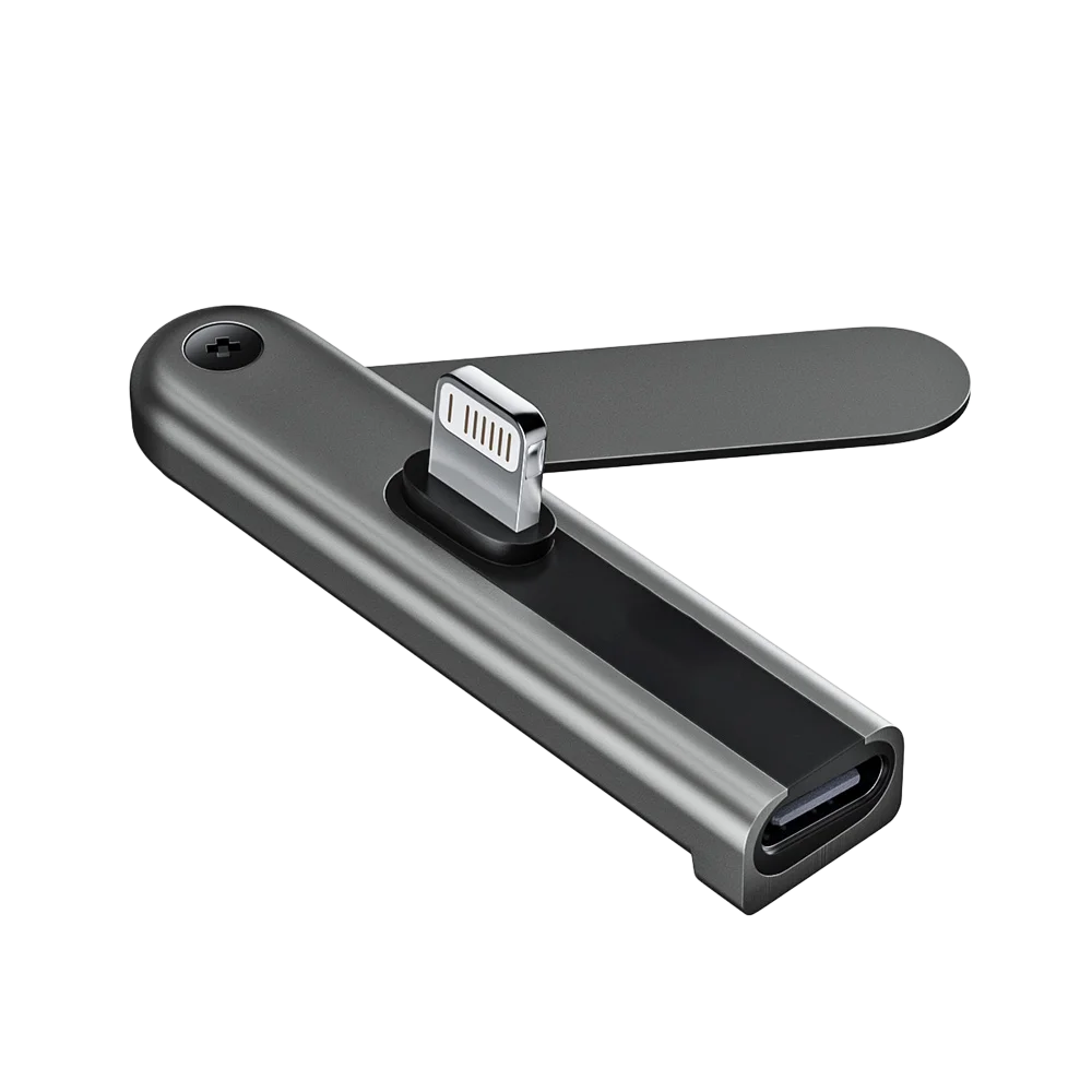 Adaptador de Carga PD a Lightning con Soporte, Adaptadores Lightning Macho a Tipo-C Hembra con Soporte, Convertidor OTG para iPhone 14 13 12 11