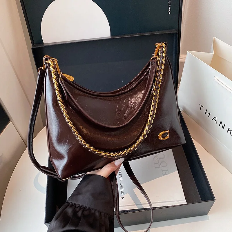 Nuevo Bolso de Mano de Cuero Encerado Vintage para Mujer - Gran Capacidad, Bolso de Hombro, Bolso Bandolera Moderno y Versátil