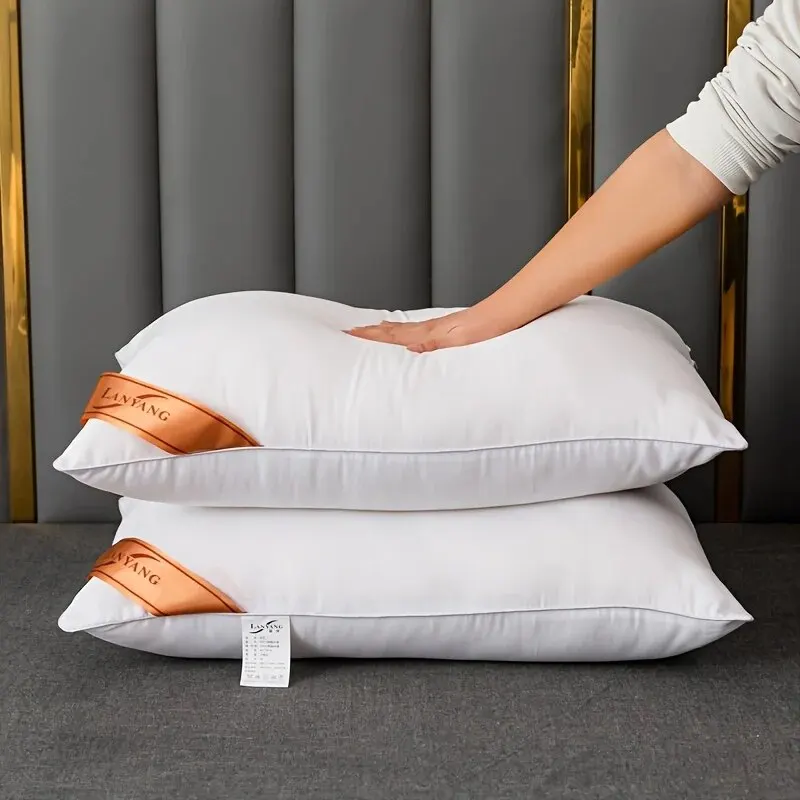 Almohada blanca de rebote para espalda, Color sólido, suave y cómoda, para dormitorio, cama, sueño, 5 estrellas, Hotel, hogar, almohada individual para adultos, 1 ud.