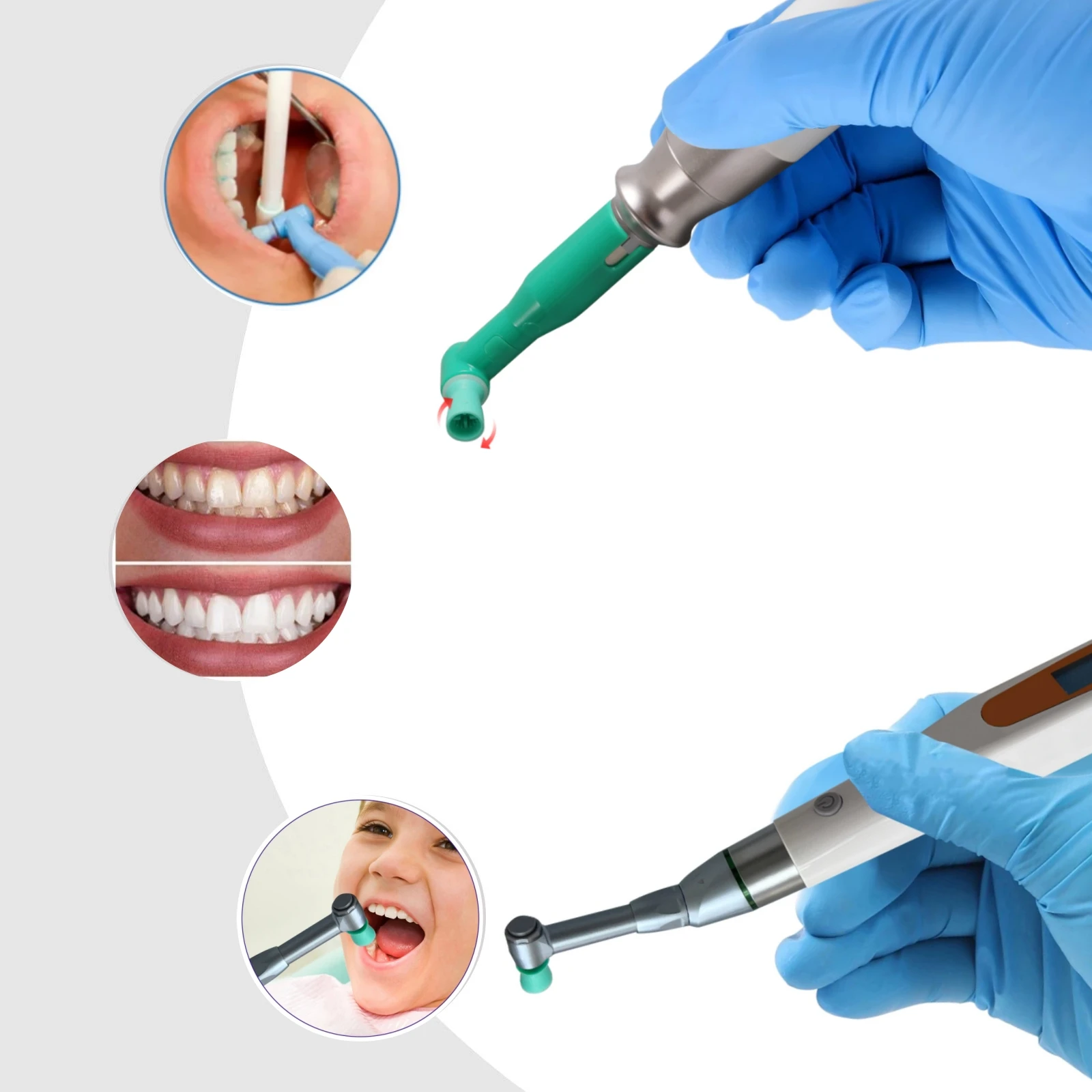 Profila de higiene eléctrica inalámbrica Dental con pantalla LCD 4:1 contraángulo/pieza de mano de cono de nariz/águlos de profilación/vasos de pulido