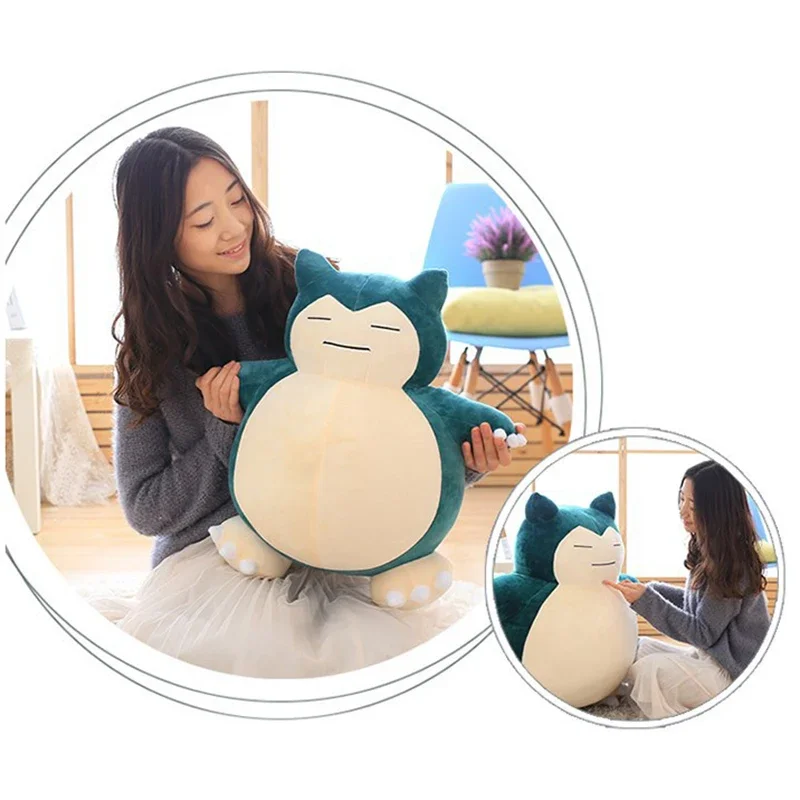 Juguetes de peluche de Pokémon Snorlax de 30cm, muñeco de peluche de monstruo de anime japonés, muñeco de peluche suave, regalo de cumpleaños para niñas