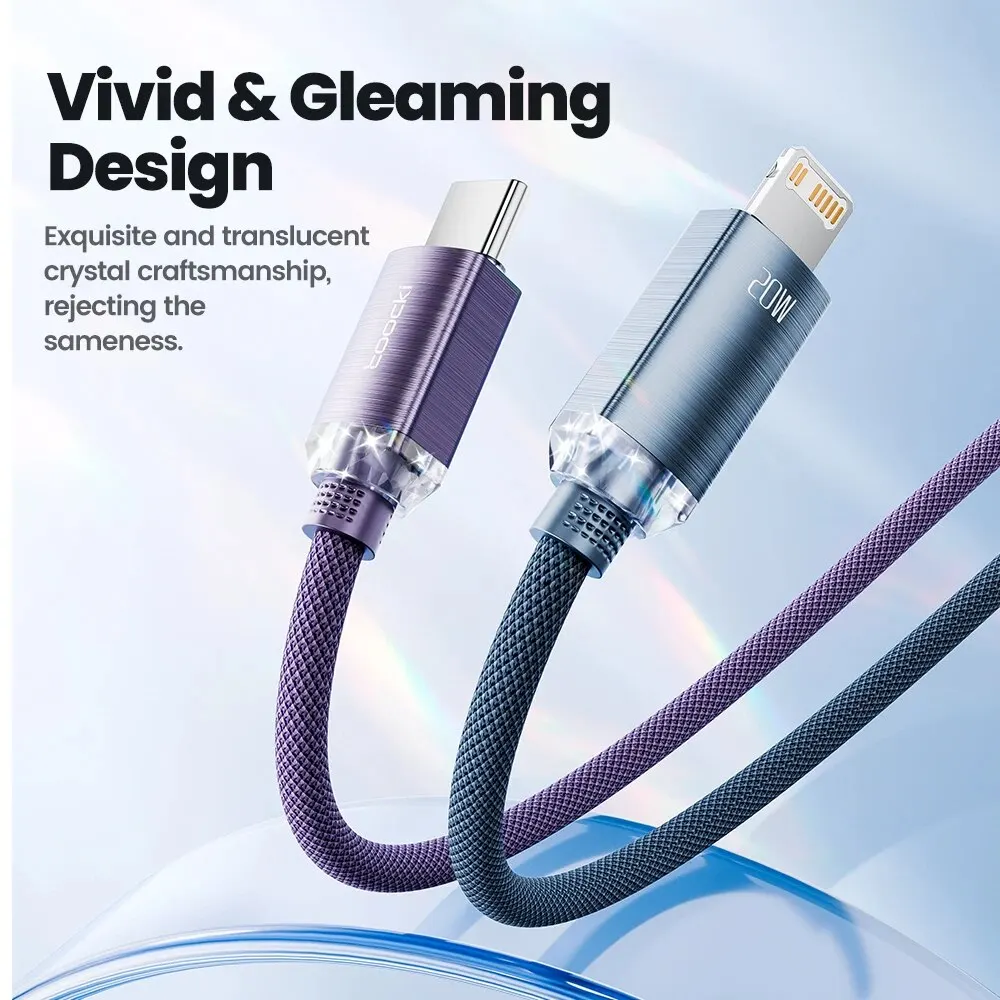 Toocki USB C a Cable de iluminación para iPhone 14 13 12 11 Pro Max Mini 8 7 Plus AirPods iPad Cable Lightning tipo C de carga rápida