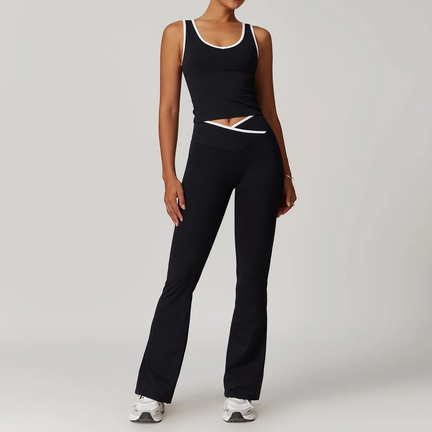 Conjunto de ropa de Yoga para mujer, 2 piezas, trajes de entrenamiento, ropa deportiva para Fitness, chándal de gimnasio, mallas de cintura alta, Sujetador deportivo, ropa atlética