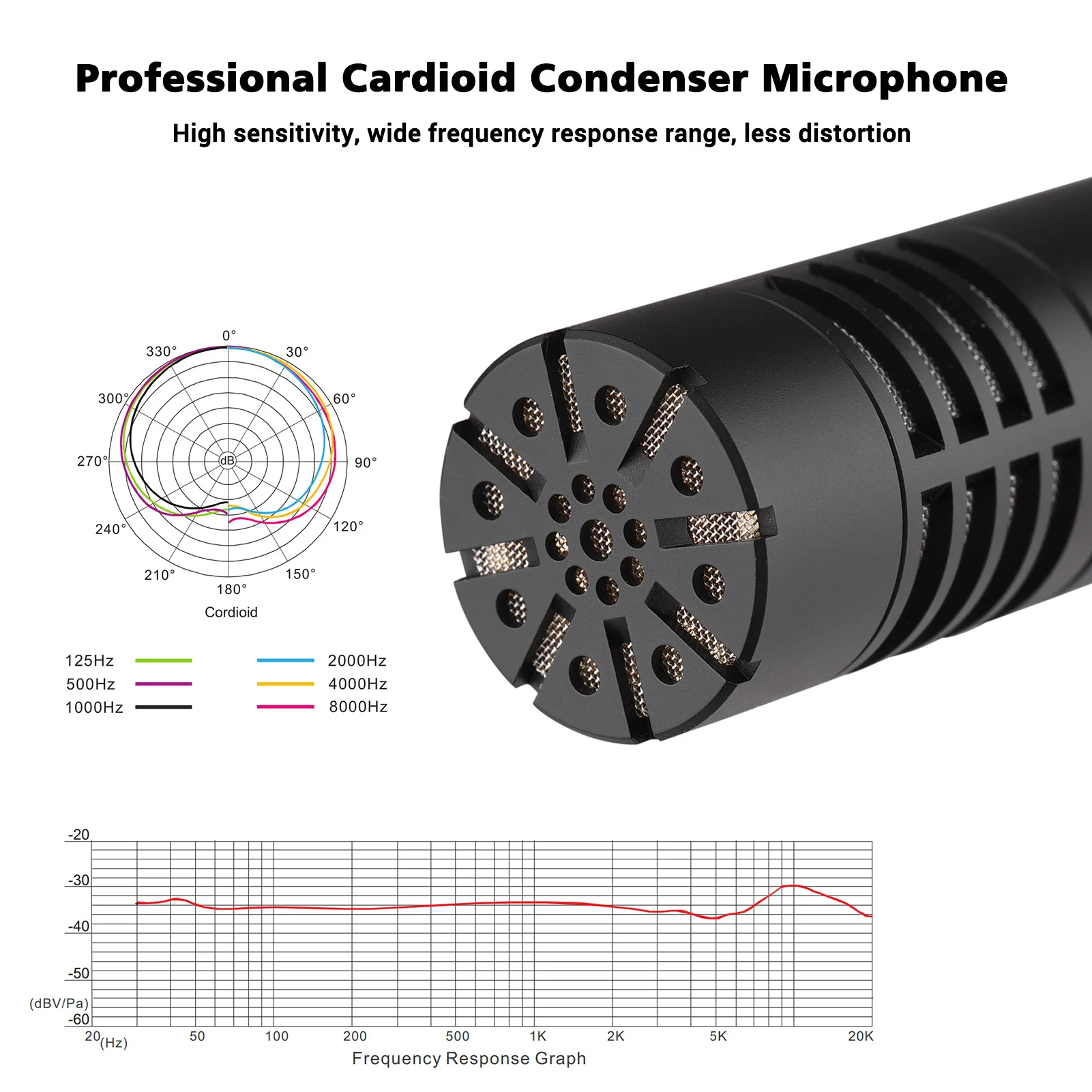 TAKSTAR CM-63 micrófono condensador de diafragma profesional micrófono cardioide XLR resistente a la humedad para micrófono de grabación de estudio