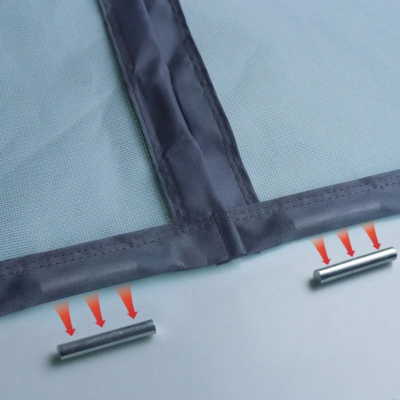 Mosquitera Magnética para Puerta, Tamaño Personalizado, Malla Invisible Gris, Protección Contra Insectos de Verano, Cortina de Cierre Automático