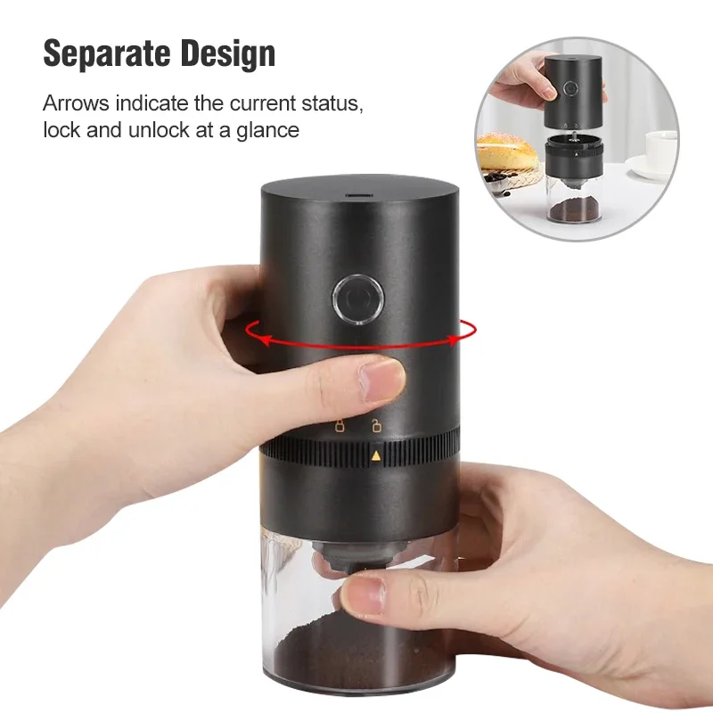 Molinillo de café tipo C con carga USB, molinillo profesional de cerámica con núcleo de molienda, molinillo de granos de café, nueva actualización, eléctrico portátil