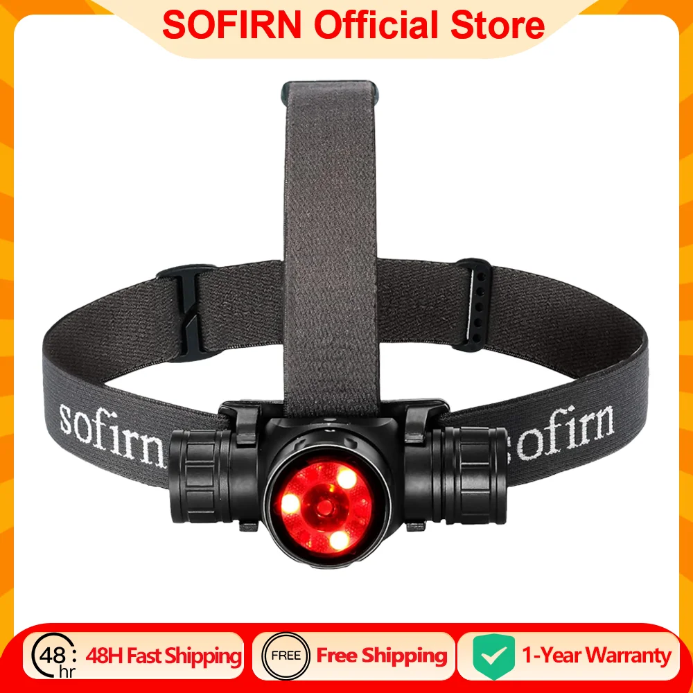 Sofirn HS21 2000lm EDC faro 18650 USB C linterna recargable SFT40 potente faro con interruptor infrarrojo