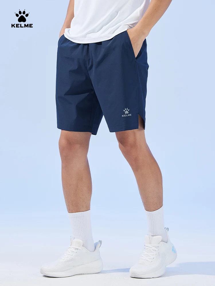 KELME Pantalones cortos deportivos tejidos de verano para hombre, entrenamiento de secado rápido, correr, Fitness, cinco pantalones divididos