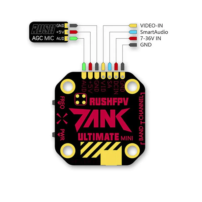 RUSH TANK Ultimate MINI 5,8 GHz 48CH VTX RaceBand 0/25/200/500/800mW conmutable 20x20 apilable FPV VTX
