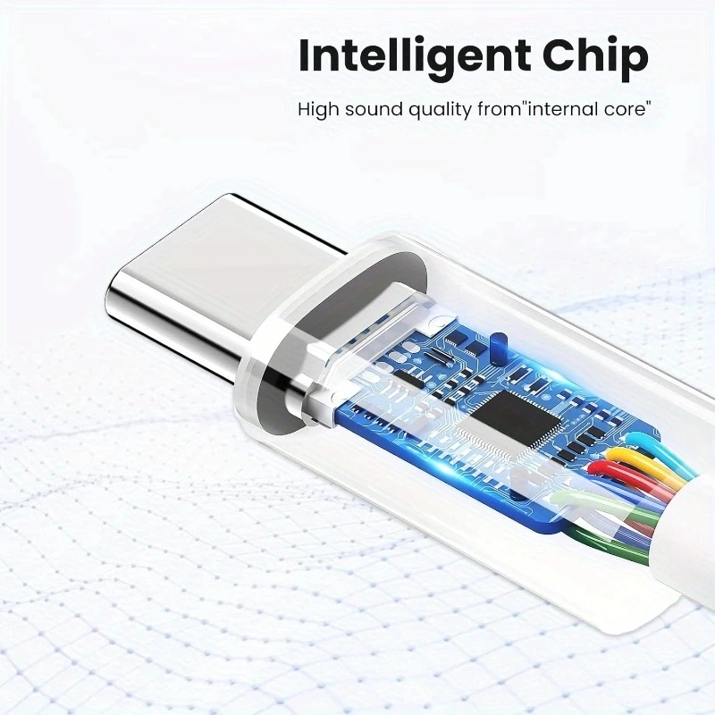 Adaptador USB C a Audio, tipo C a conector de auriculares hembra de 3,5mm Cable DAC de alta resolución, adaptador de Audio Digital Dongle Cable de auriculares convertidor