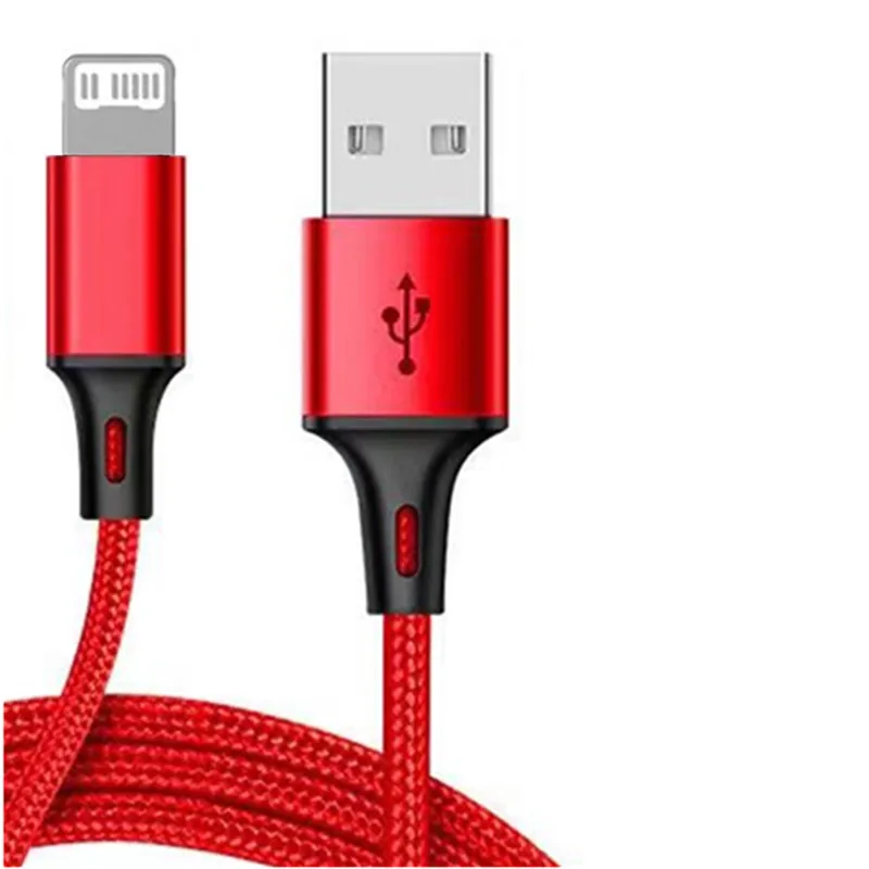 Cable cargador de línea de sincronización de datos USB de 20cm, 1M, 2M, 3M de largo para Apple iphone 13, 12, 11 Pro, XR, XS MAX 5 5S, 6, 7, 8, Plus, iPad Mini Air 2