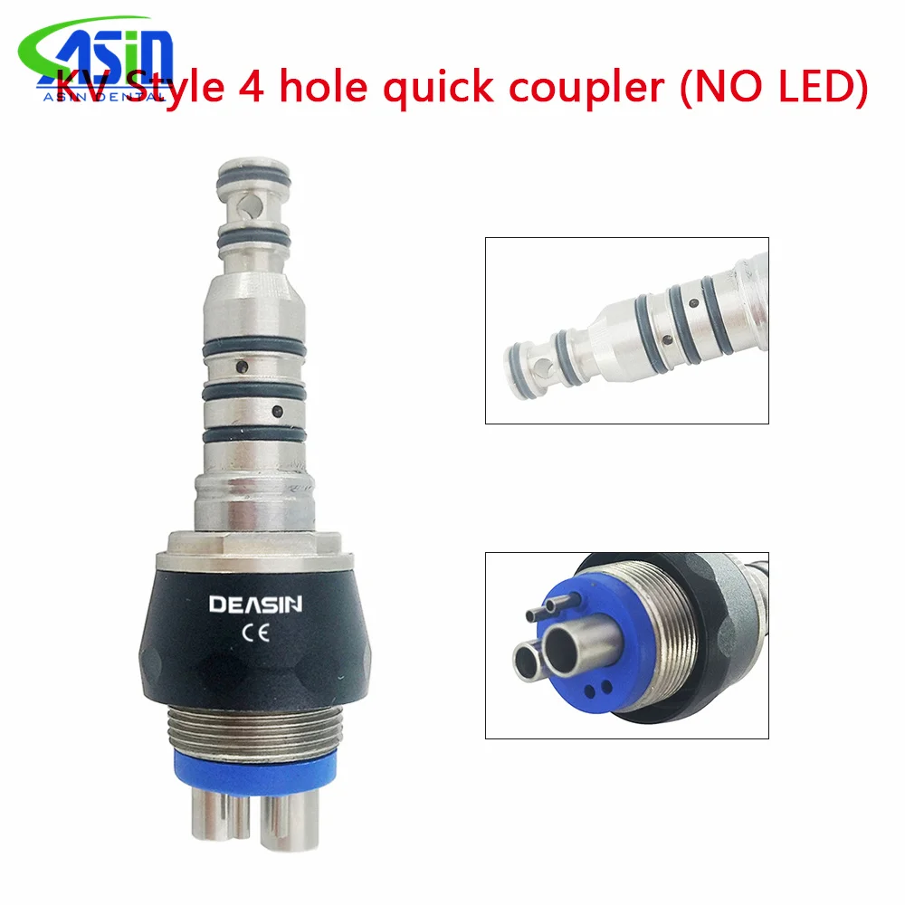 Acoplador dental de fibra óptica LED de acoplamiento rápido, adaptador de turbina de alta velocidad de 2/4/6 orificios, compatible con KAVO W&H N