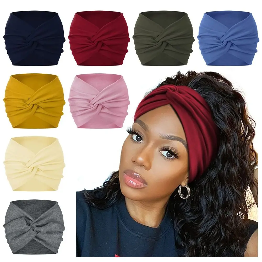 Diademas de Yoga para mujer, accesorios para el cabello, diadema de entrenamiento gruesa retorcida, para la cabeza turbante, diademas anchas
