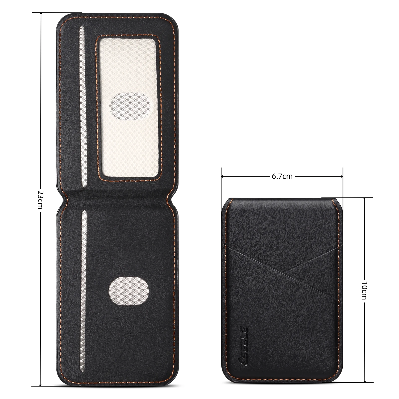 Tarjetero Magnético de Cuero PU Premium, Billetera Anti-RFID Compatible con Smartphones con Carga Inalámbrica Magnética