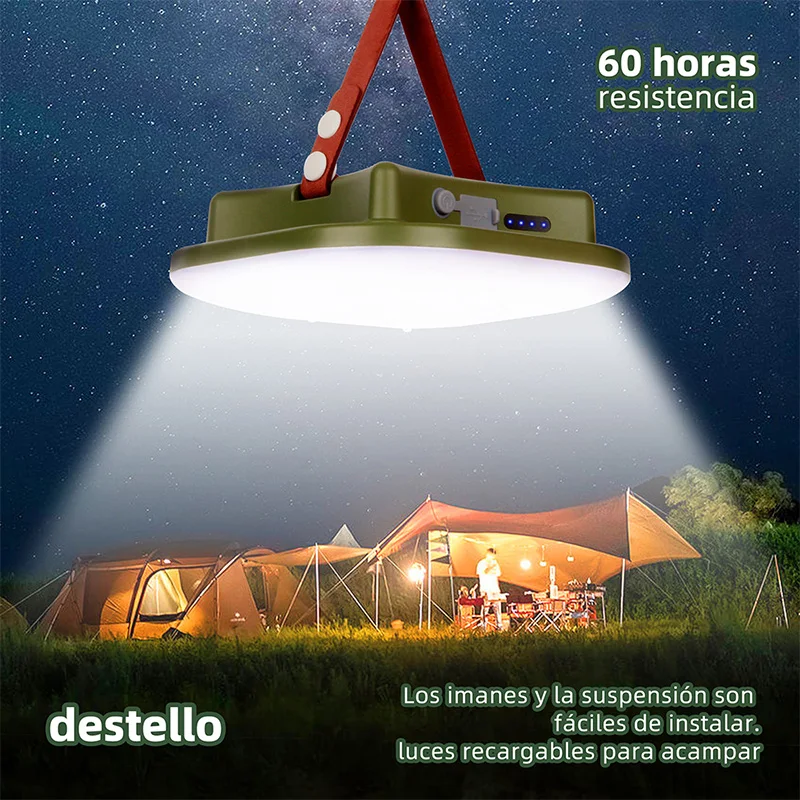 MOSLIGHTING13500maH Luz LED de carga para acampar con imán Antorcha portátil Lámpara de tienda de moda Mantenimiento de trabajo Iluminación de emergencia