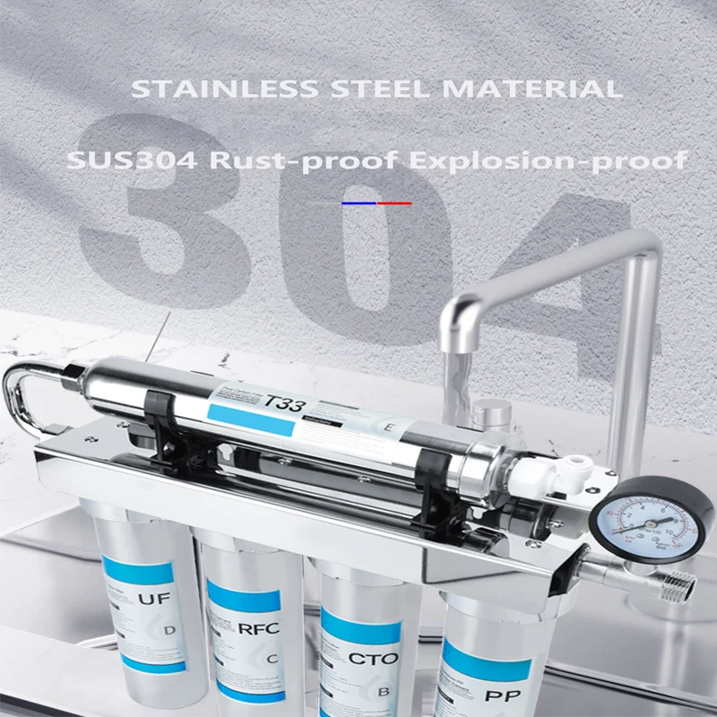 Purificador de agua de ultrafiltración para cocina doméstica con grifo, sistema de filtro de agua purificador de agua de grifo de bebida directa de acero inoxidable