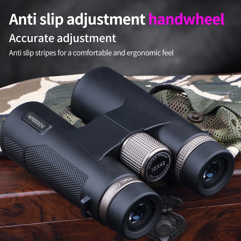 Binoculares profesionales 12x42 con lente ED, prisma BAK4, telescopio de Metal resistente al agua para observación de aves al aire libre, Camping y viajes