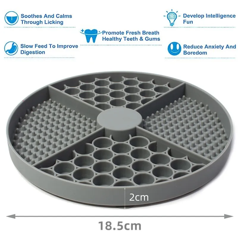 Alfombrilla de silicona para lamer para mascotas, comedero lento para gatos con ventosa, almohadilla de alimentación lenta para perros, utensilios para aliviar la ansiedad