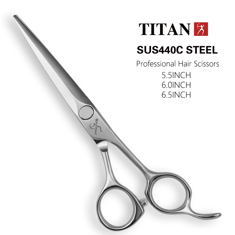 Tijeras de Peluquería Titan, Herramientas de Corte para Peluqueros, Tijeras de Entresacar para Cabello, 5.5, 6.0, 6.5 Pulgadas, Acero 440C