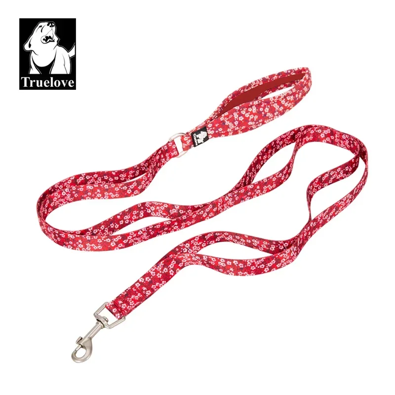 Truelove Correa floral para mascotas Mango acolchado de neopreno Control de tráfico adicional Perro y gato Fuerte y fácil de usar Viaje TLL3112