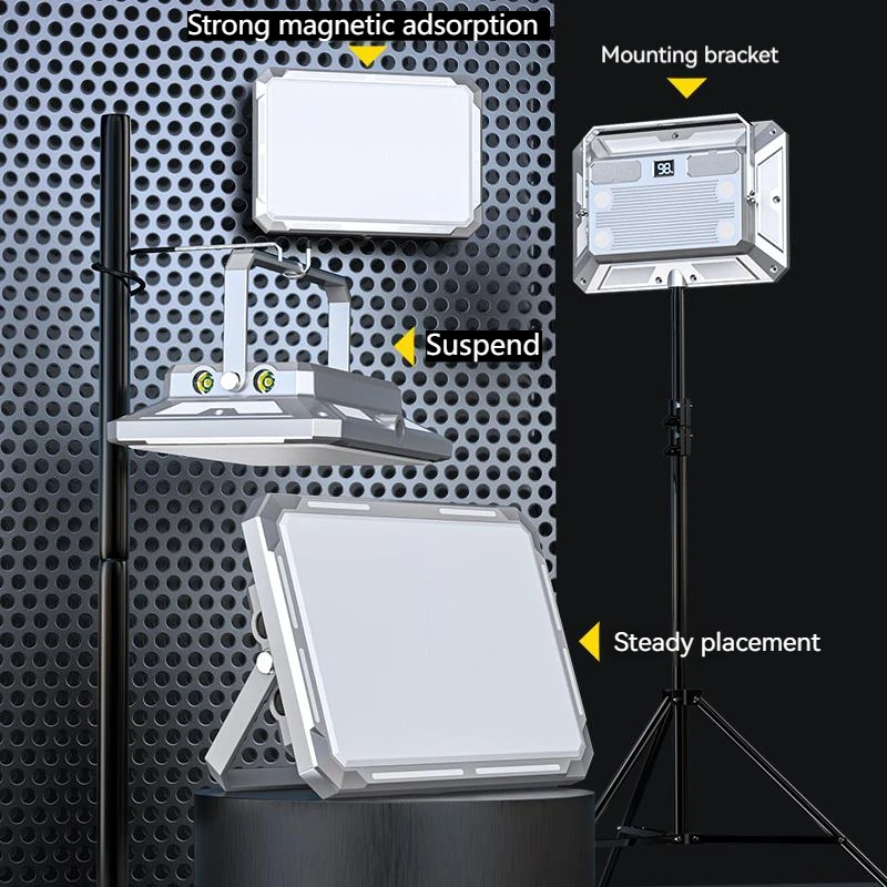 Luz LED portátil para tienda de campaña, reflector recargable de alta potencia, iluminación de emergencia para exteriores, lámpara de noche colgante impermeable