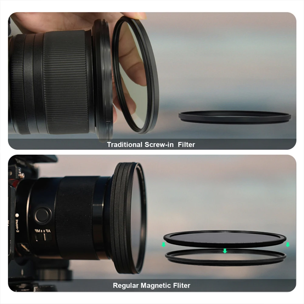 H&Y Evo-series Filtros ND de densidad neutra variable ND3-1000+Filtro CPL 2 en 1 Kit de filtros magnéticos VND 67 mm 72 mm 77 mm 82 mm 95 mm